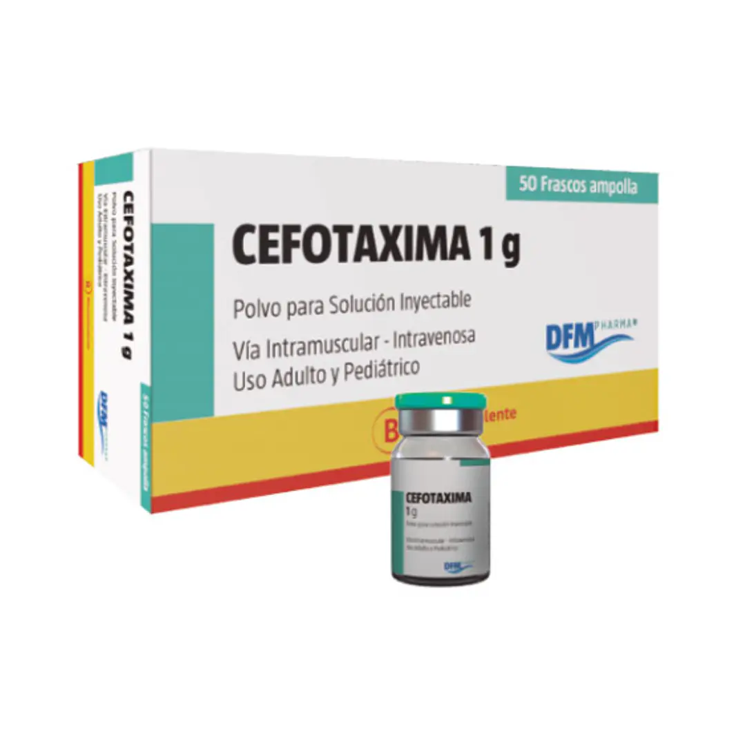 Cefotaxima (B) 1 g Polvo para solución inyectable 10 Ampollas. DFM 1
