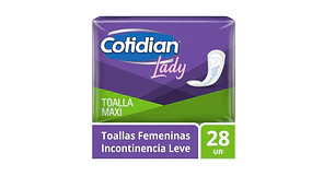 Cotidian Lady Toallas femeninas Maxi 28 Unidades.
