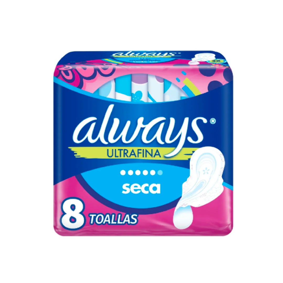 Always Toalla Ultrafina seca  con alas 8 Unidades. 1