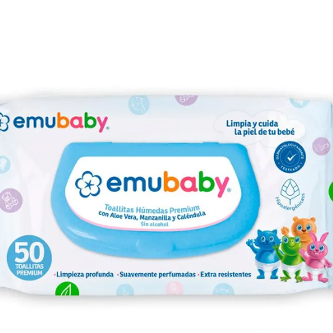 Emubaby Toallas húmedas 50 Unidades. 1