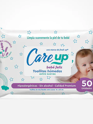 Toallitas húmedas Care Up sin tapa 50 Unidades.