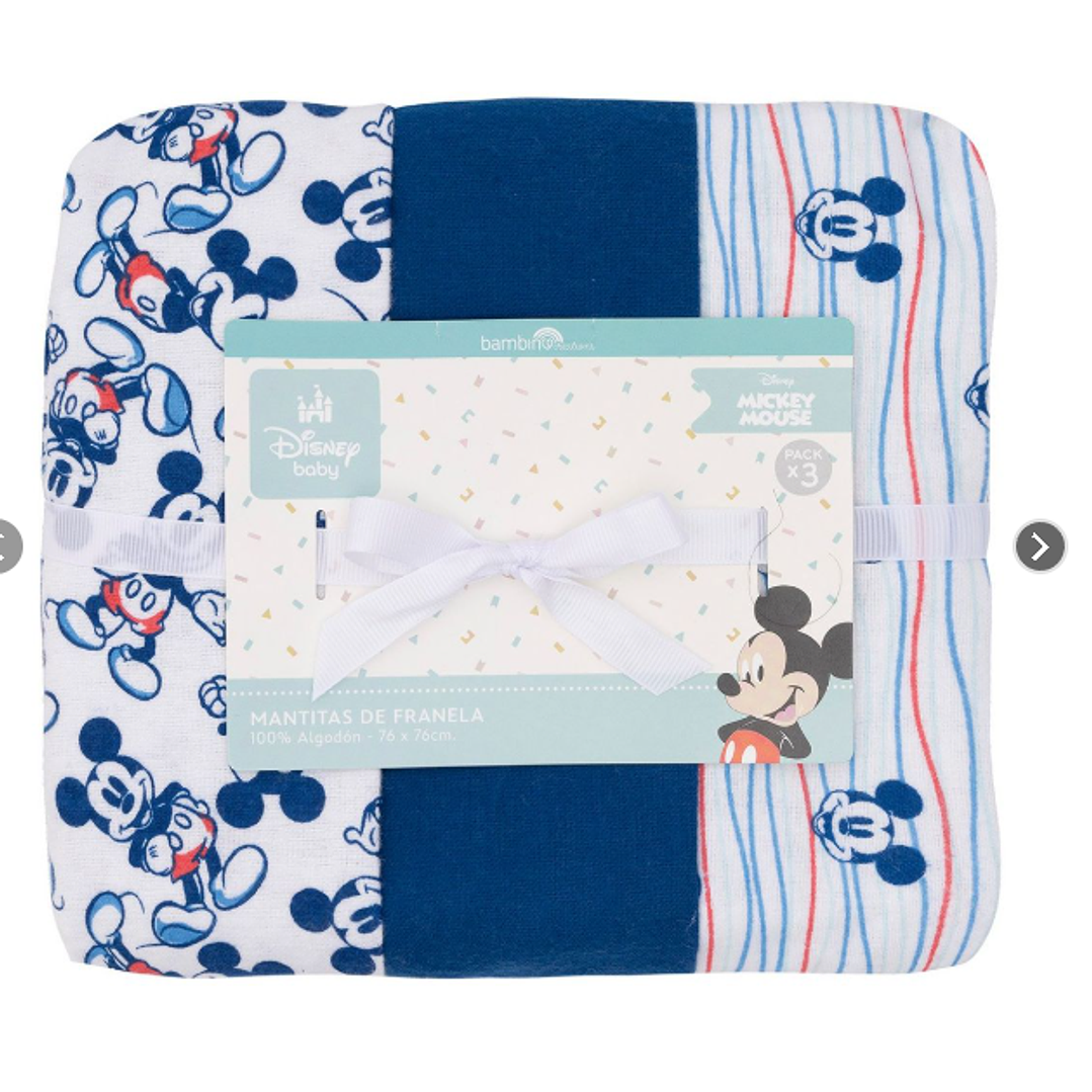 Bambino Mantitas Mickey Pack 3 Unidades. 1