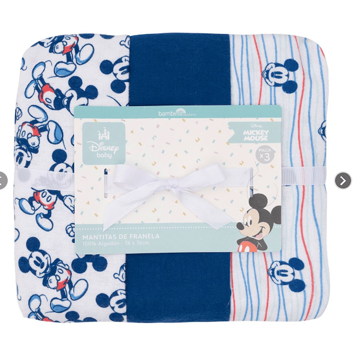 Bambino Mantitas Mickey Pack 3 Unidades. 1