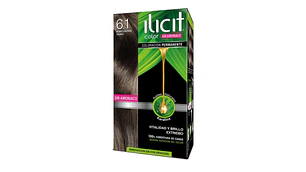 Tinte para el cabello Ilicit sin amoníaco 6.1 Rubio oscuro ceniza.
