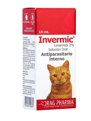 Invermic Gatos Antiparasitario Gotas 10 ml. Uso veterinario