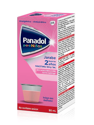 Panadol Paracetamol 160 mg / 5 ml Jarabe para niños 90 ml.