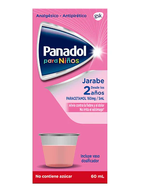 Panadol Paracetamol 160 mg  / 5 ml Jarabe para niños 60 ml.