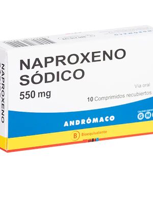 Naproxeno sódico (B) 550 mg 10 Comprimidos recubiertos.
