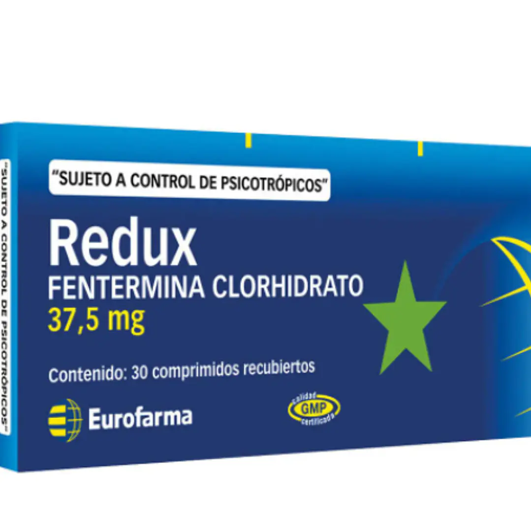 Redux (B) Fentermina 37,5 mg 30 Comprimidos. Medicamento controlado, venta presencial 1