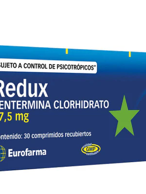 Redux (B) Fentermina 37,5 mg 30 Comprimidos. Medicamento controlado, venta presencial