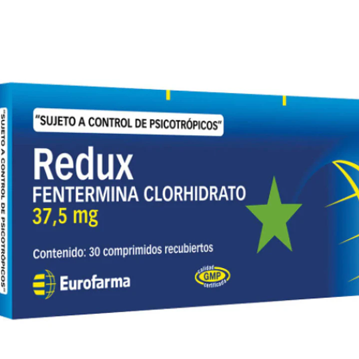 Redux (B) Fentermina 37,5 mg 30 Comprimidos. Medicamento controlado, venta presencial 1