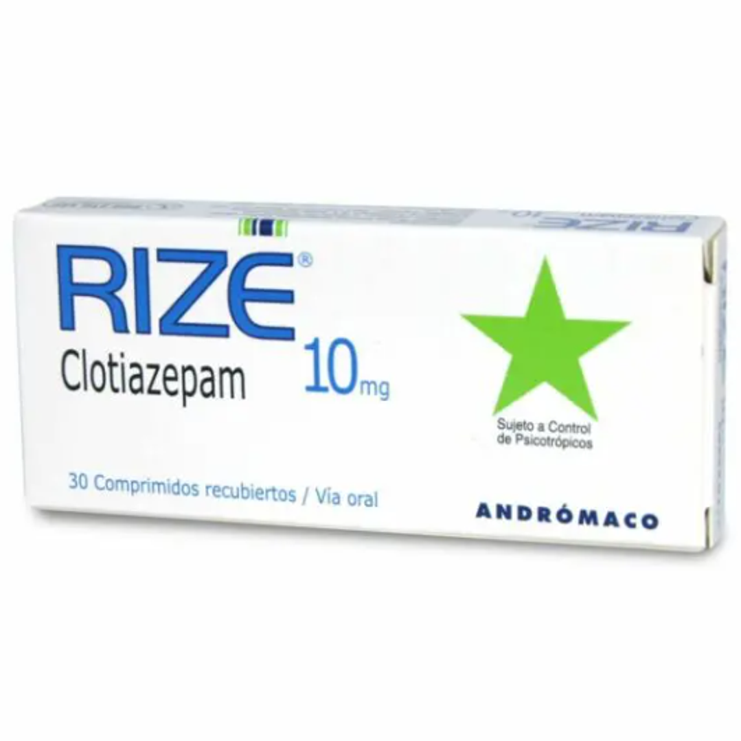 Rize Clotiazepam 5 mg 30 Comprimidos. Medicamento controlado, venta presencial 1