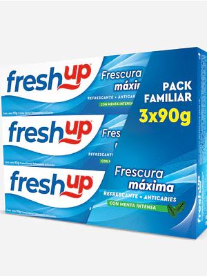 Crema dental Fresh Up Frescura Máxima 90 g. Pack 3 Unidades.