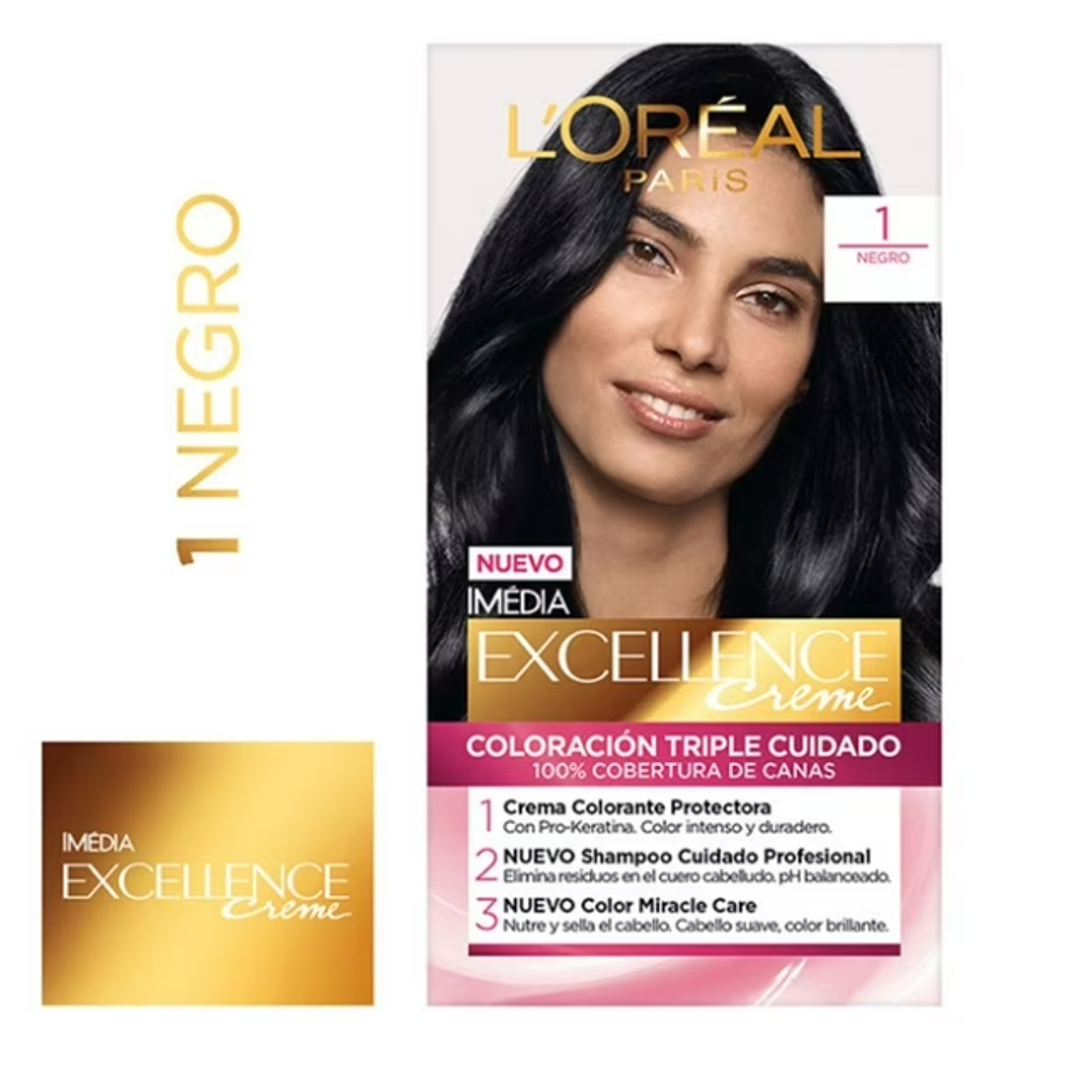 Coloración Excellence Creme 1 Negro. L'oréal 1