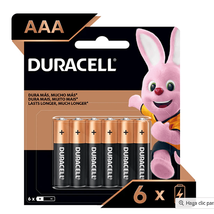 Pilas Duracell AAA 6 Unidades. 1