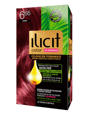 Tinte para el cabello Ilicit sin amoníaco 6.66 Guinda.