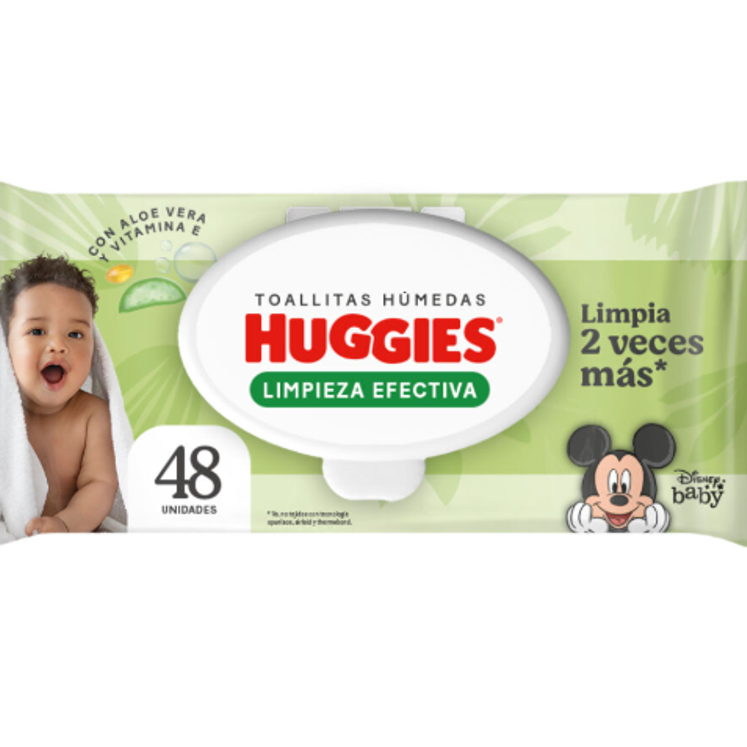 Toallitas húmedas Huggies Limpieza efectiva 48 Unidades. 1