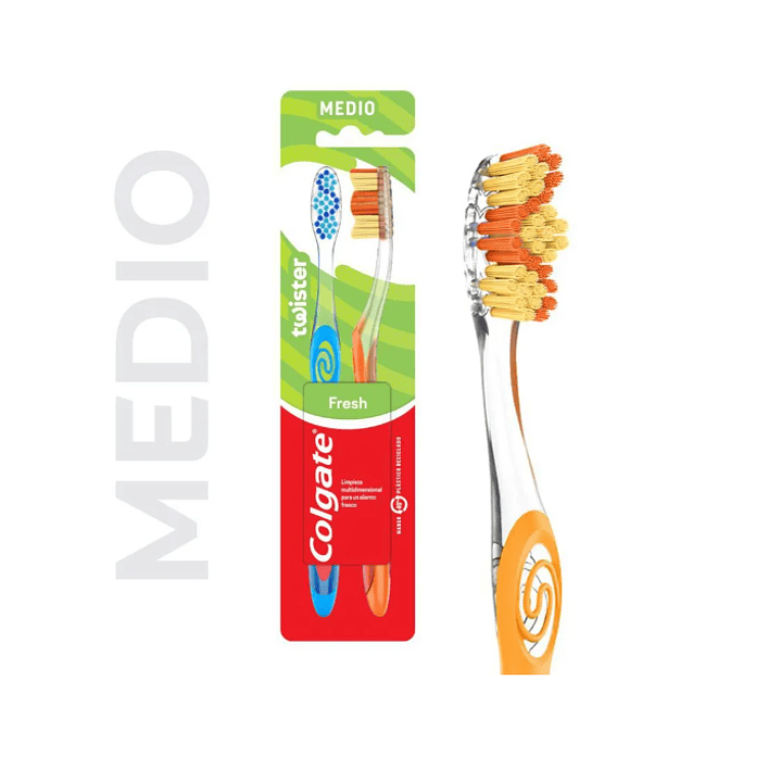 Cepillo dental Colgate Twister Fresh Medium 2 Unidades. 1