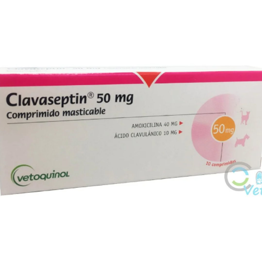 Clavaseptín 50 mg 10 Comprimidos masticables. Uso veterinario 1