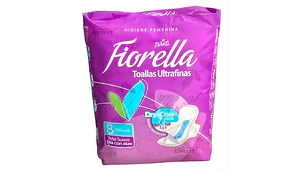 Fiorella Toallas Ultrafinas Día tela suave con alas 8 Unidades.