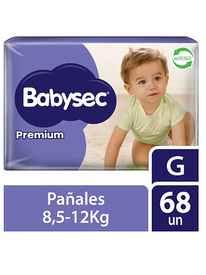 Pañal Babysec Premium G 68 Unidades.