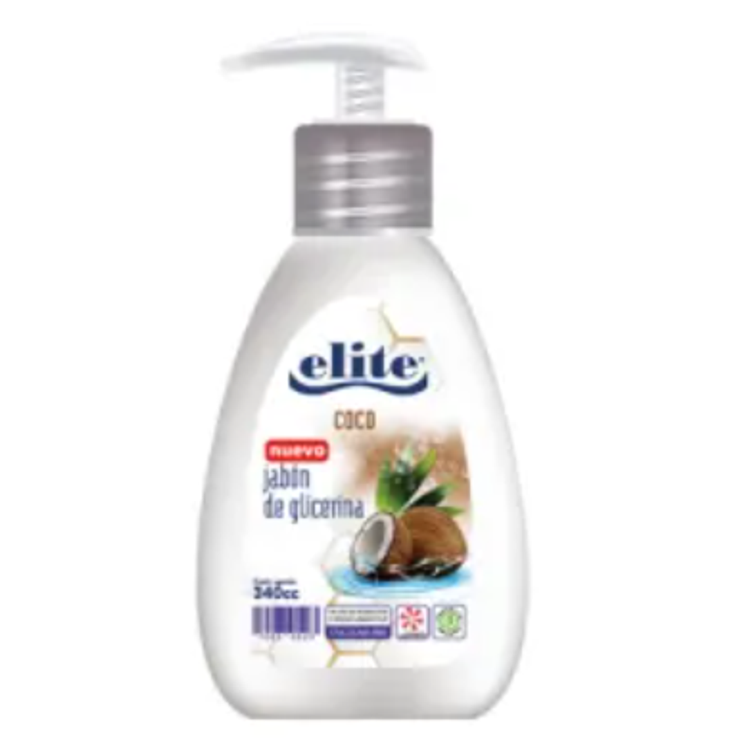 Jabón de Glicerina Coco con válvula 340 ml. Elite  1