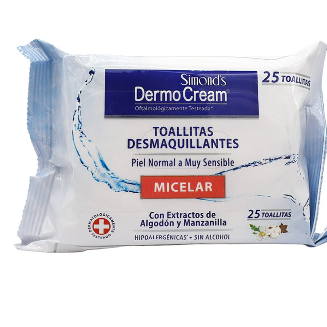 DermoCream Toallitas desmaquillantes Micelar 25 Unidades. Simond's 1