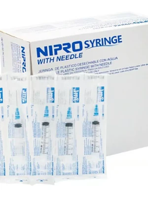 Jeringa Luer lock 3 ml 23 G x 1 Nipro 100 Unidades.