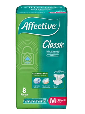 Affective Classic Pañal adulto M 8 Unidades.
