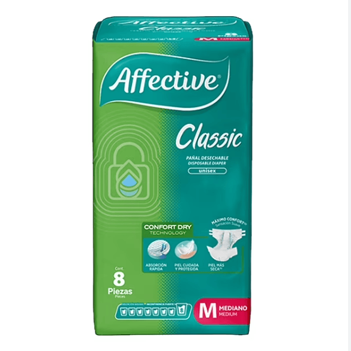 Affective Classic Pañal adulto M 8 Unidades. 1