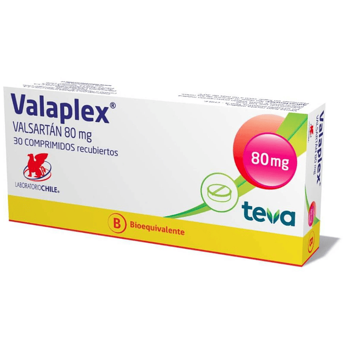 Valaplex (B) Valsartán 80 mg 30 Comprimidos recubiertos. 1