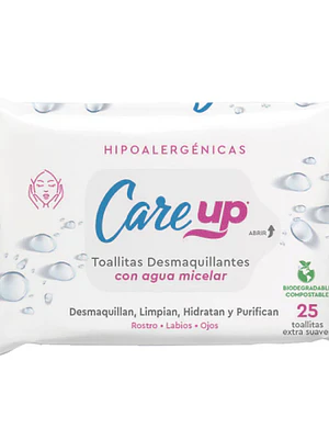 Toallitas desmaquillantes Care UP Micelar 25 Unidades.