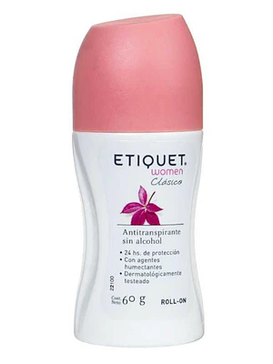 Desodorante Antitranspirante Etiquet women clásico Roll-on 60 g.