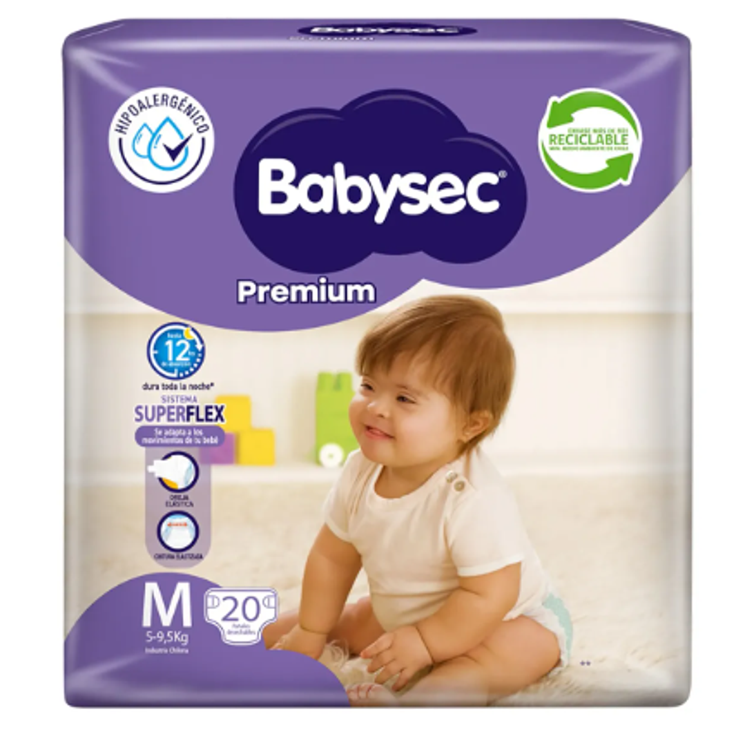 Pañal Babysec Premium M 20 Unidades. 1