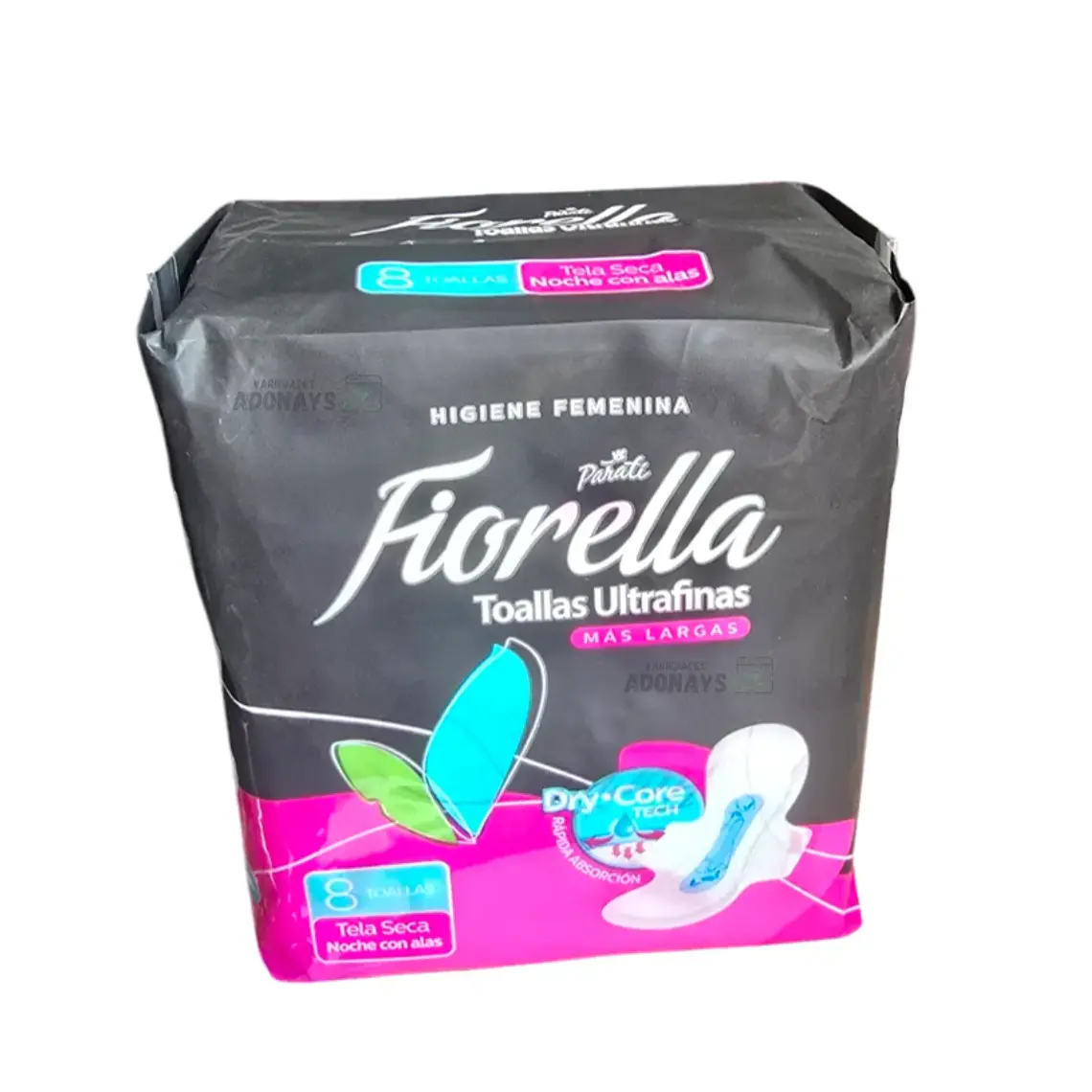 Fiorella Toalla Ultrafina Nocturna tela seca con alas 8 Unidades. 1