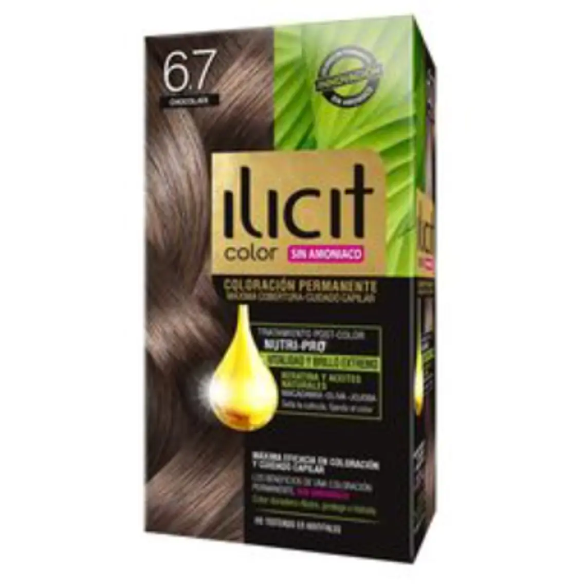 Tinte para el cabello Ilicit sin amoníaco 6.7 Chocolate. 1