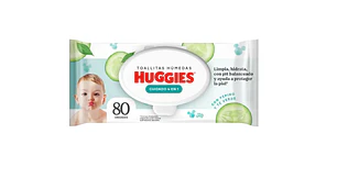 Toallitas húmedas Huggies Cuidado 4 en 1 con tapa 80 Unidades.