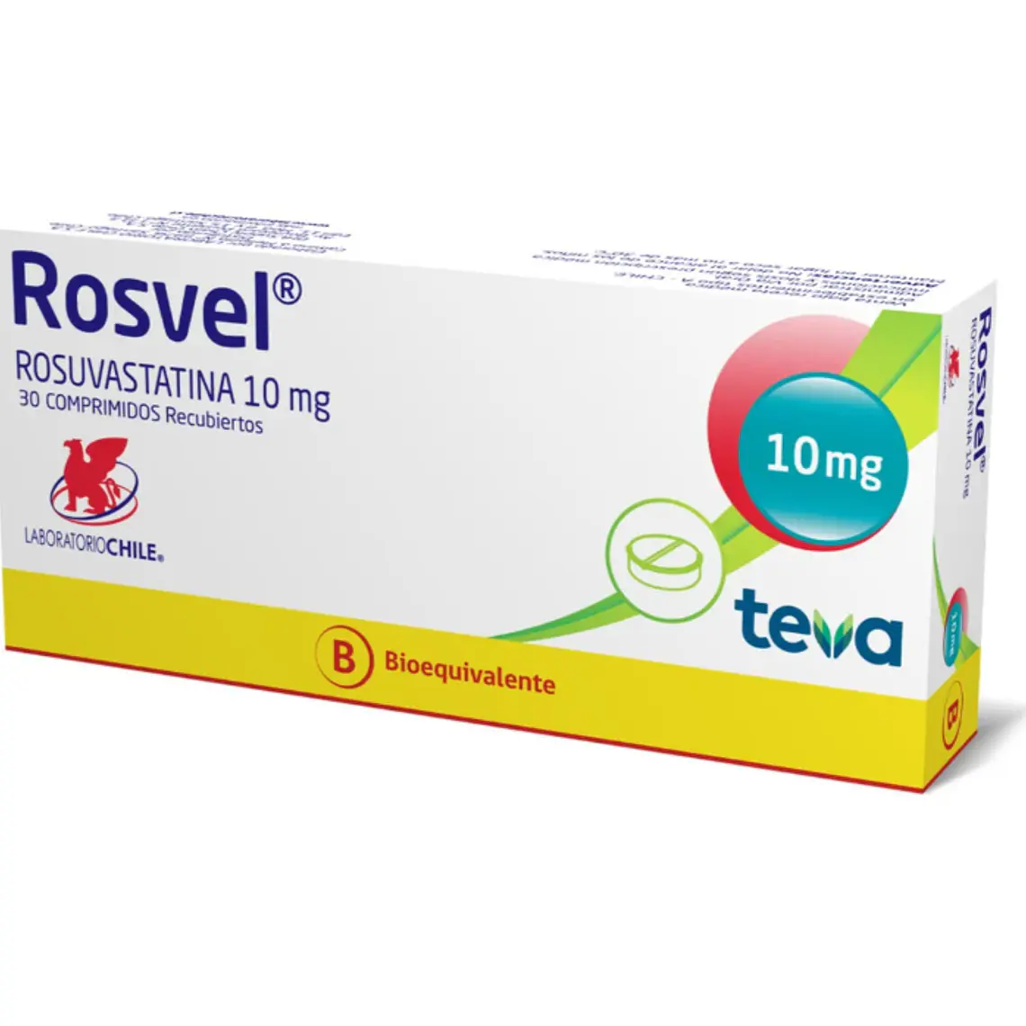 Rosvel (B) Rosuvastatina 10 mg 30 Comprimidos recubiertos. 1