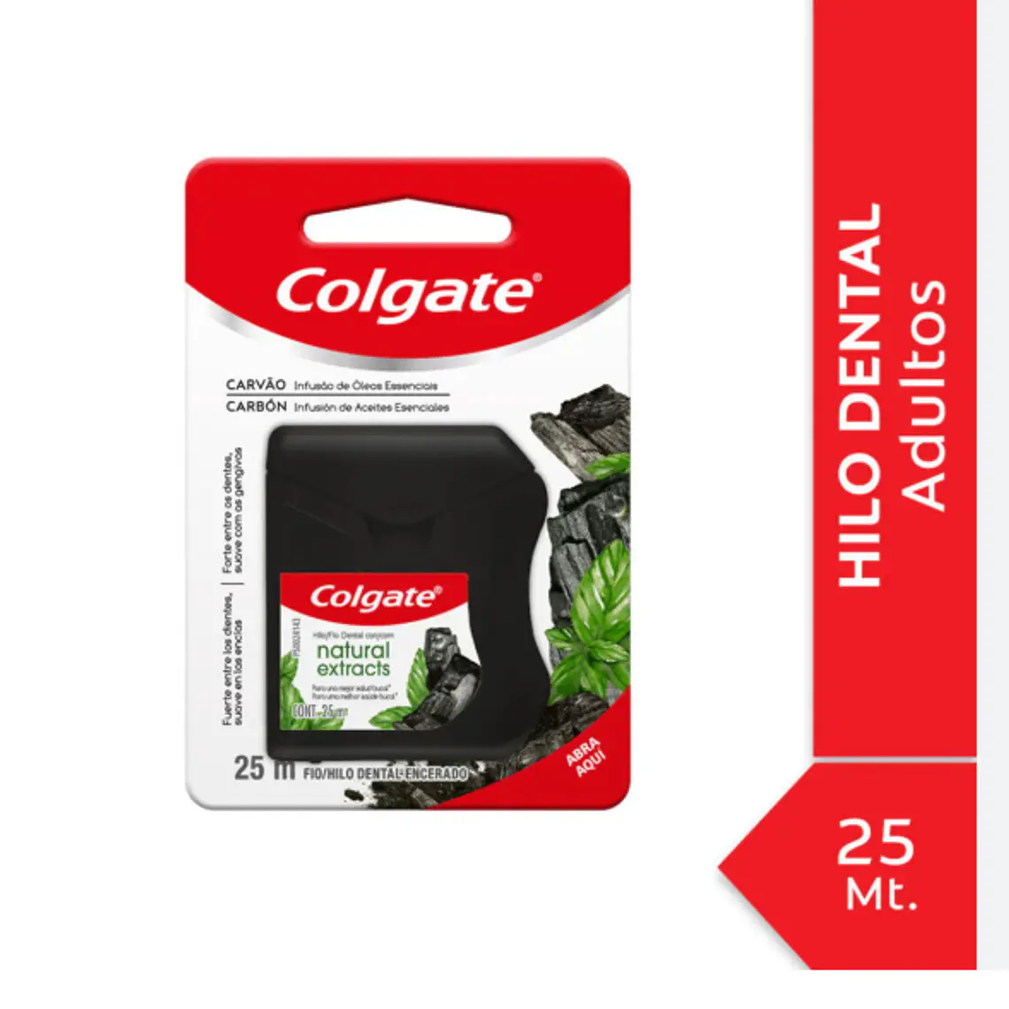 Hilo dental Colgate Natural extracts charcoal 25 mts. 1