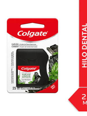 Hilo dental Colgate Natural extracts charcoal 25 mts.