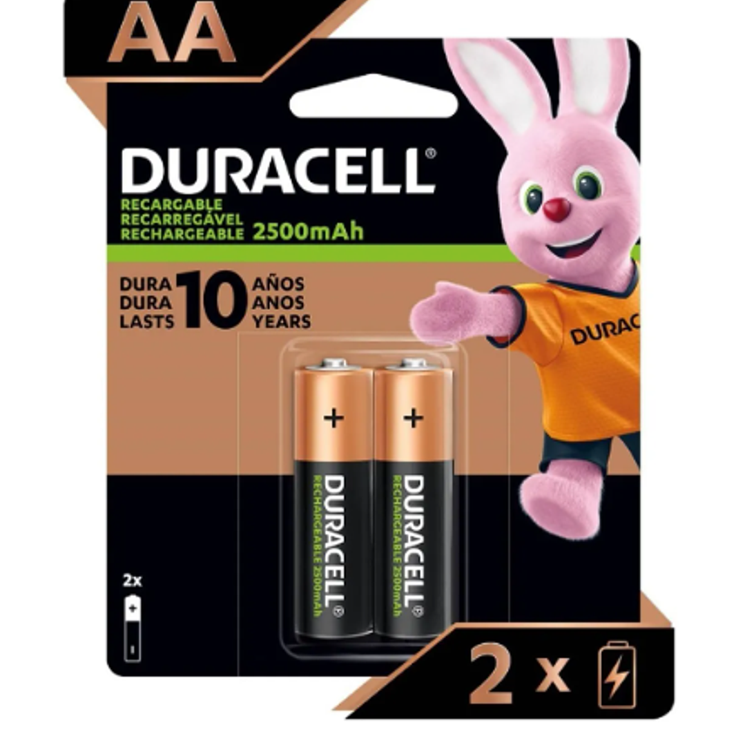 Pilas Duracell AA recargables 2 Unidades. 1