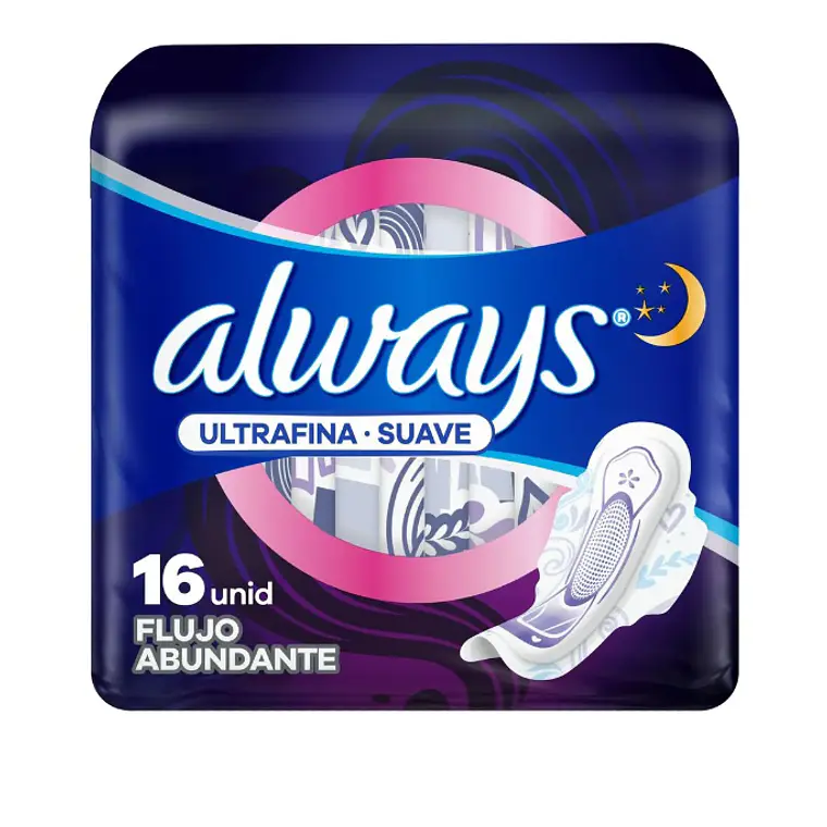 Always Toalla Ultrafina Nocturna seca suave Flujo abundante 16 Unidades. 1