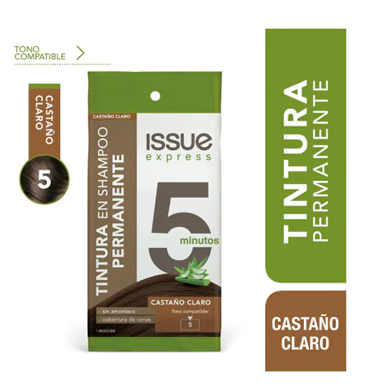 Tintura en shampoo Issue express 5 minutos Castaño claro. 1