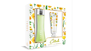 Set Coral Citrik Fragancia 100 ml + Crema de manos 50 ml.