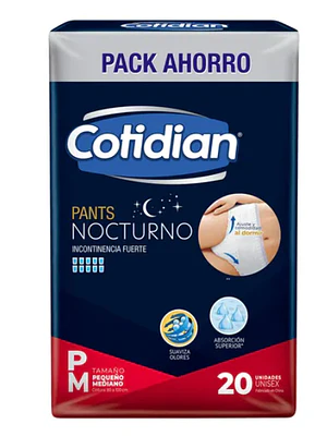 Cotidian Pants Nocturno P-M 20 Unidades.