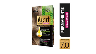 Tinte para el cabello Ilicit sin amoníaco 7.0 Rubio medio.