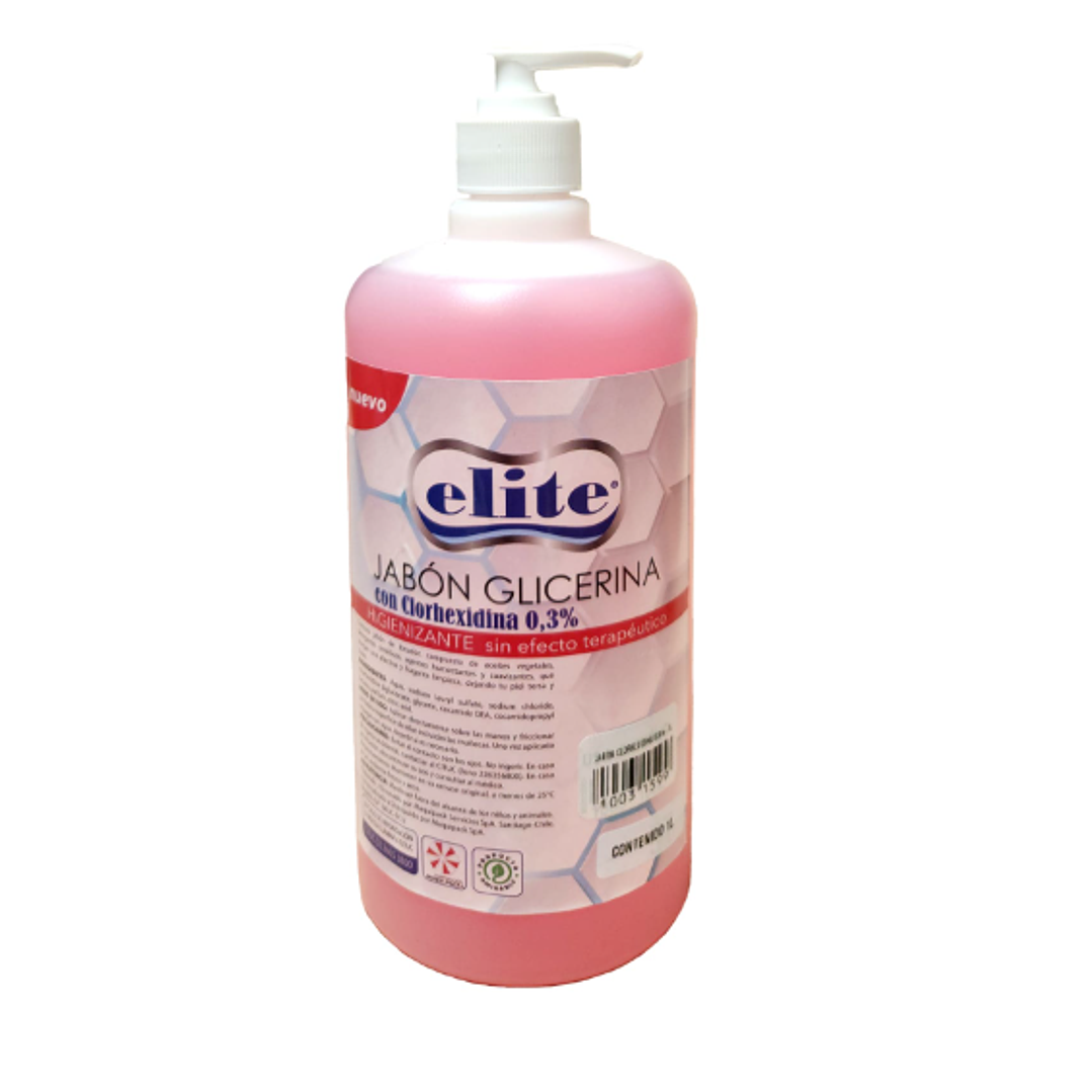 Jabón de glicerina con Clorhexidina 0,3 % 1 litro. Elite 1