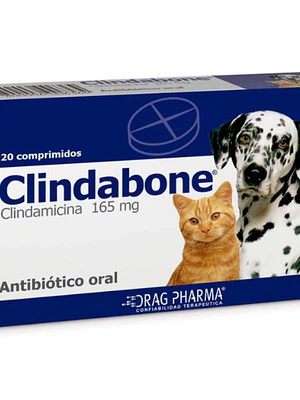 Clindabone Clindamicina 165 mg 20 Comprimidos. Uso veterinario