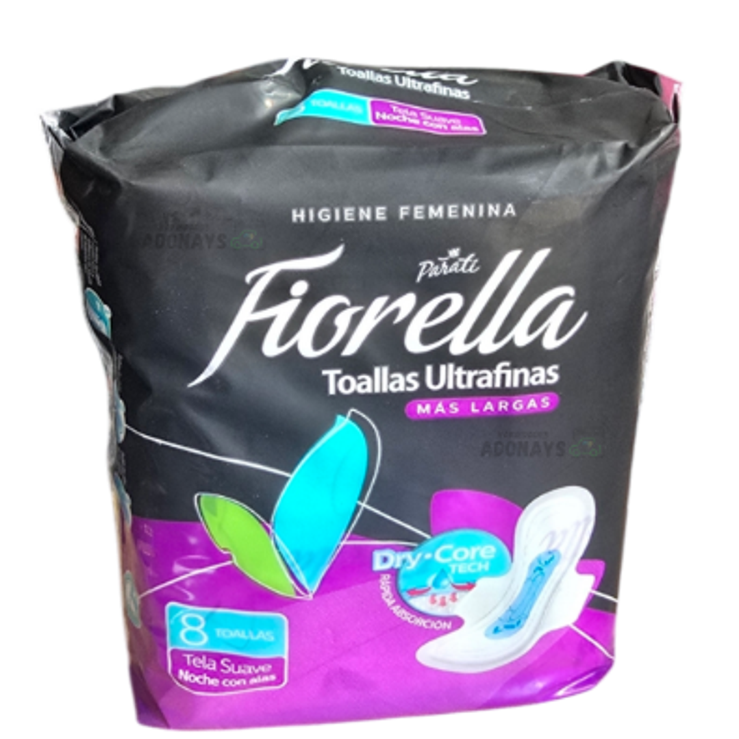 Fiorella Toalla Ultrafina nocturna tela suave con alas 8 Unidades. 1