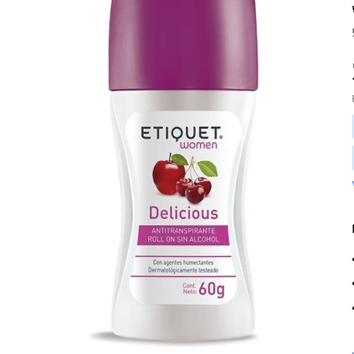 Desodorante antitranspirante Etiquet womwn Delicious Roll-on 60 g. 1
